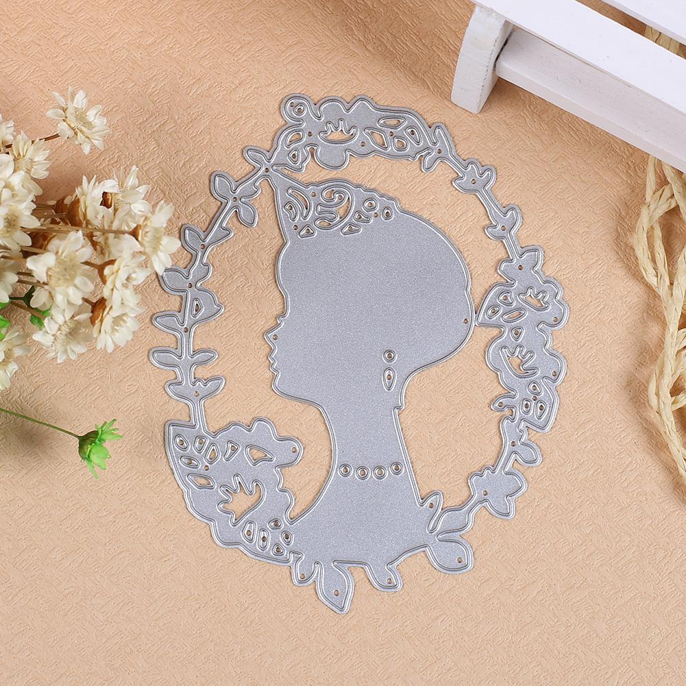 Metal DIY Wreath Woman Cutting Dies Stencils Scrapbook Card Making Craft