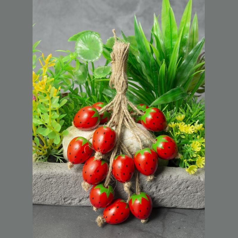 Strawberry Wood Beads Crafts Garland Autumn Tassel Ornament Seasonal Decorations