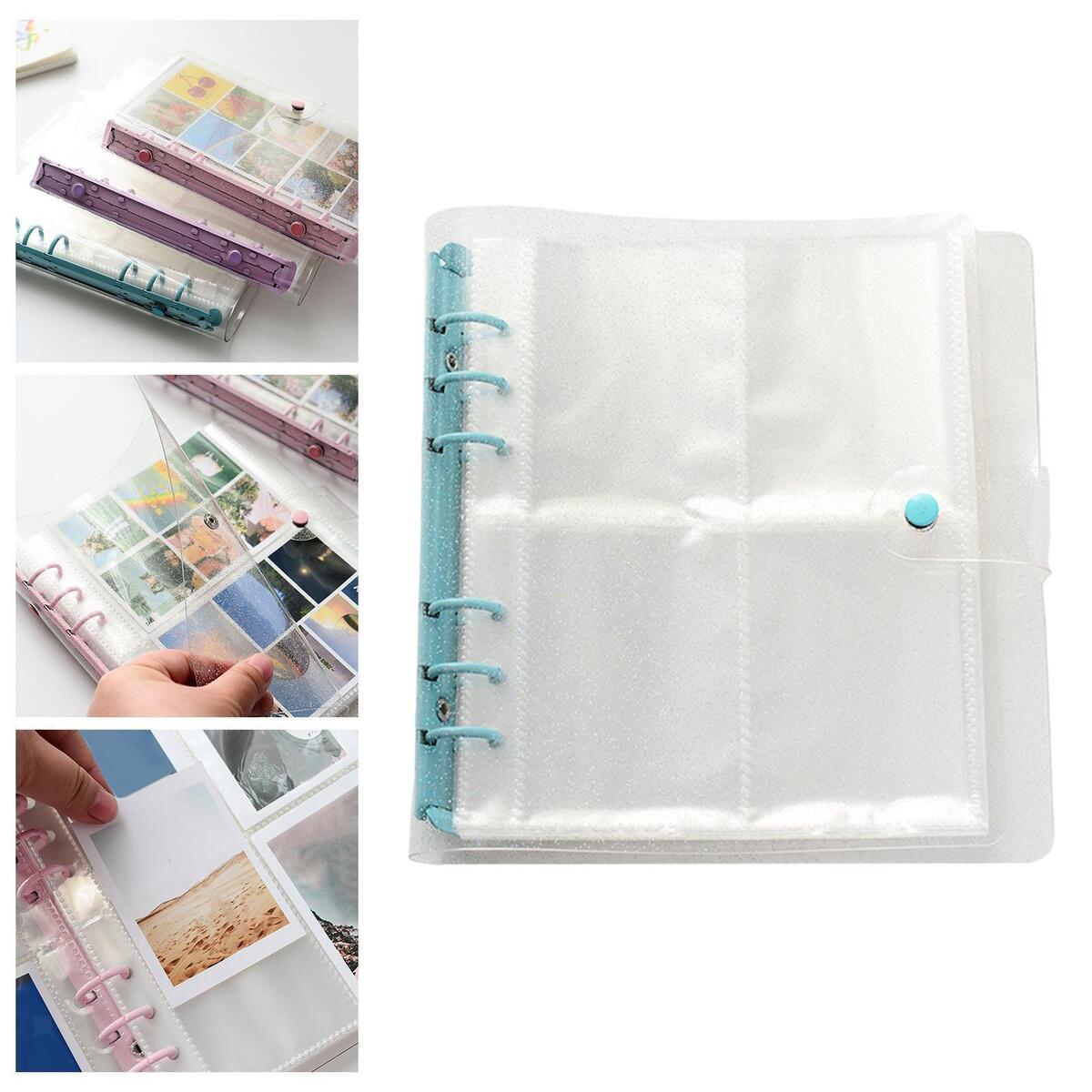 3 inch Mini Photo Album 6-Ring Binder Shiny Clear  Protectors Sleeve  Refillable