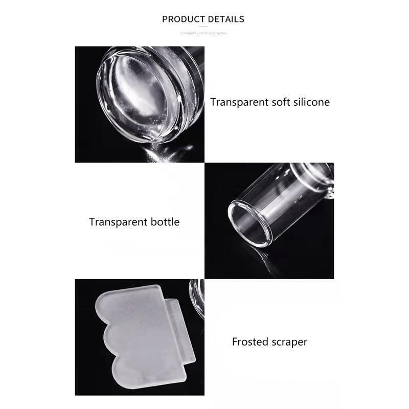 Nail Stamper Kit Clear Stamping Jelly with Scraper DIY Transfer Stamping Tools