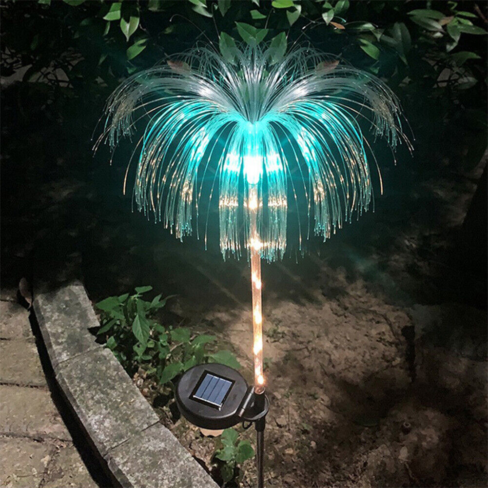 2pcs Solar Fireworks Lights Waterproof Outdoor Patio Lawn Garden Decor Lamp