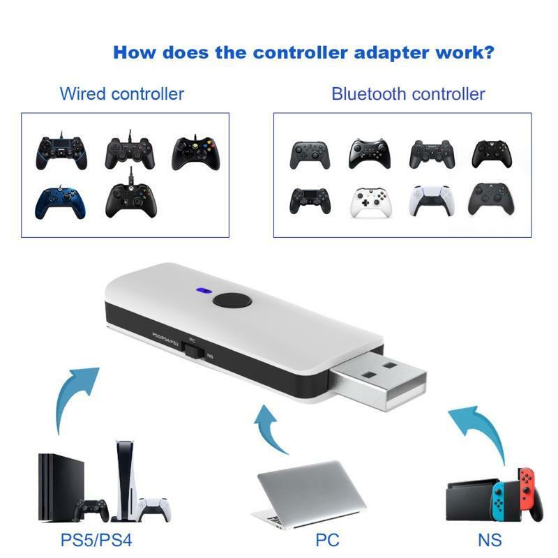 For PS5 Games Controller Keyboard Mouse Converter Bluetooth-compatible Adapter