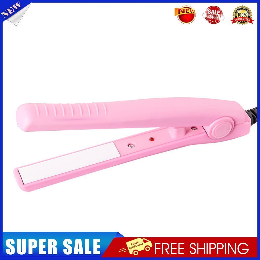 2 in 1 Crimper Mini Hair Straightener Curler Flat Iron Styling Tool (Red)