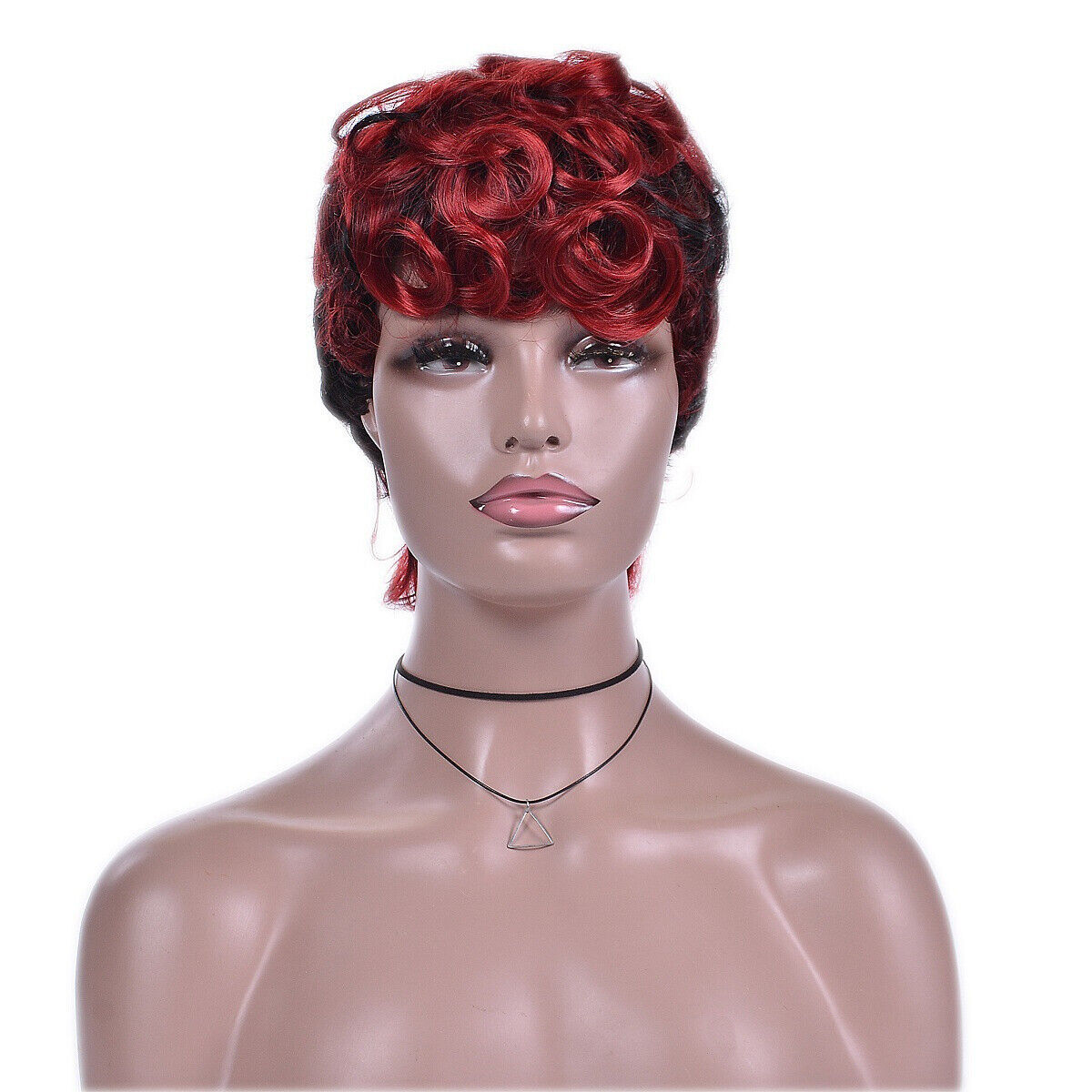 Wavy Curly Pixie Boy Cut Wig Women Natural Short Black Synthetic Full Hair Wig