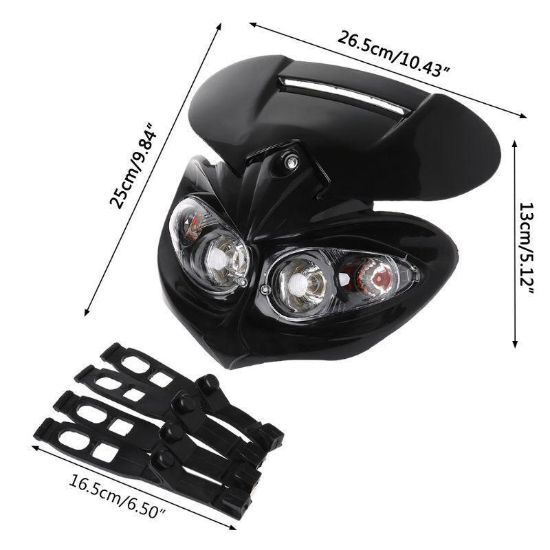 Motorcycle Headlight Fairing Dirt Bike Motocross Head Lamp Sport Supermoto Light