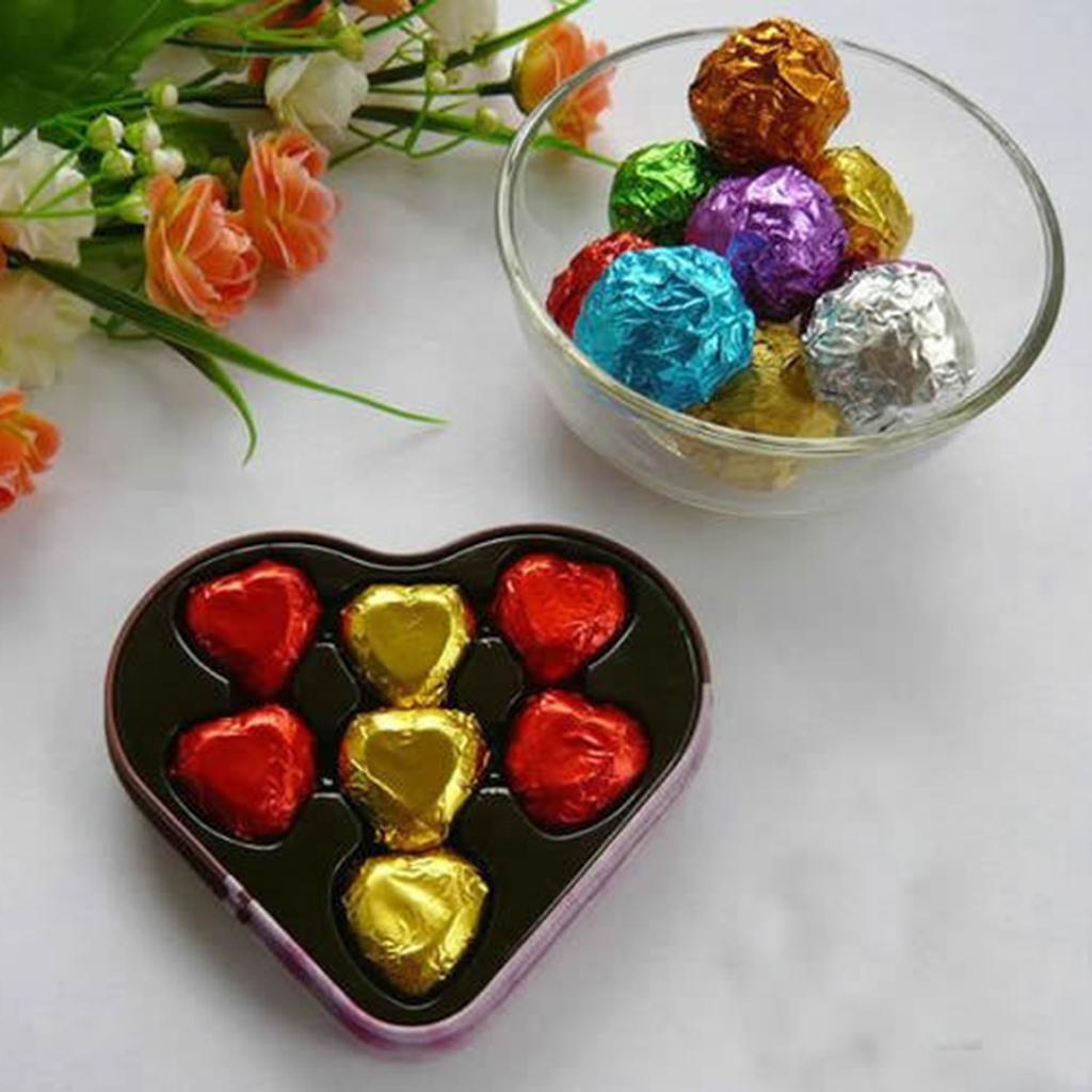 4x100 Pieces of Colors Foil Wrappers for Sweets Candy Chocolate Lolly 8x8cm