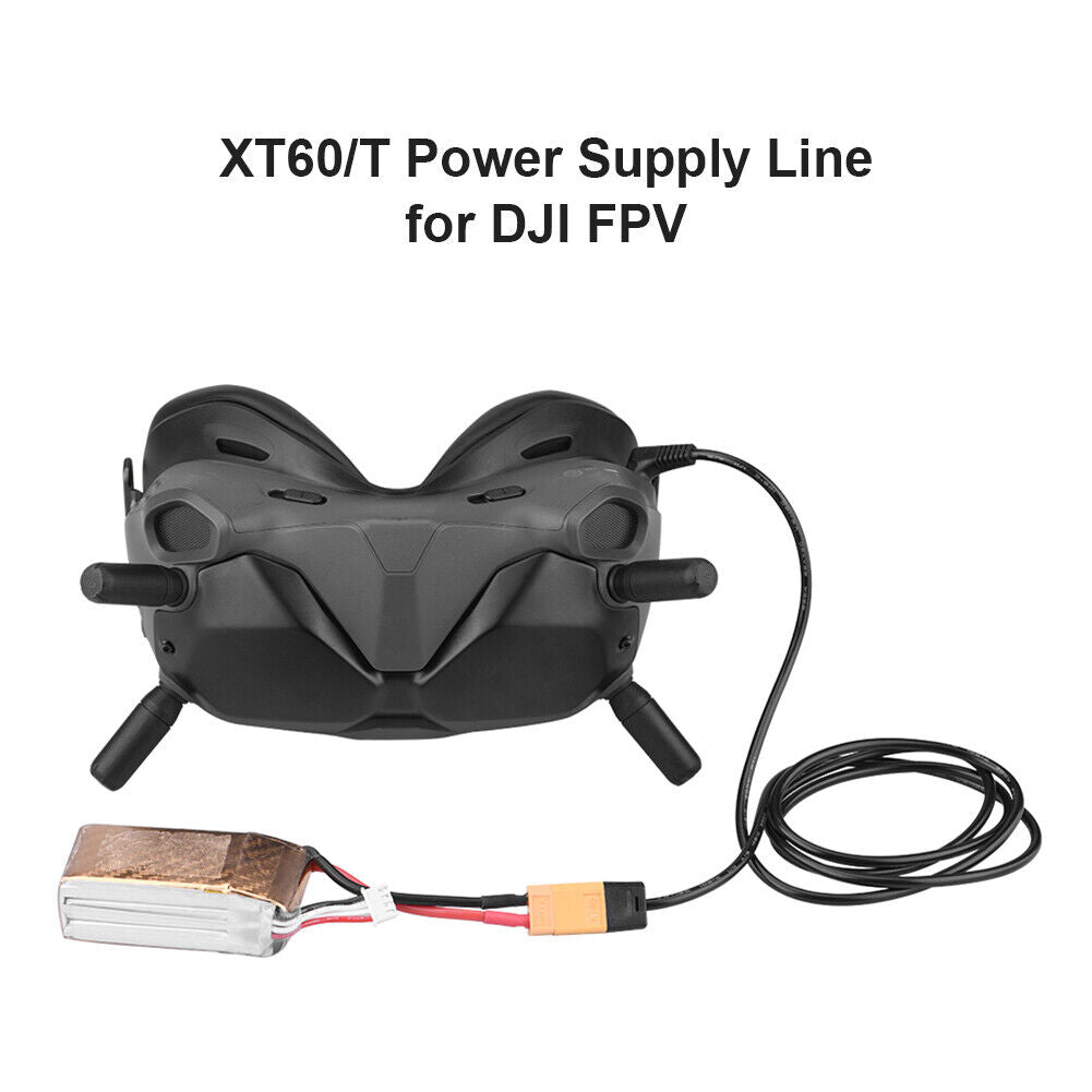 4ft Power Cable XT60 Male to DC Male Right Angled Cord for DJI FPV Goggles