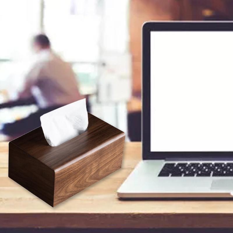 Walnut Tissue Box with Removable Lid Luxury Wooden Paper Holder Napkins Case
