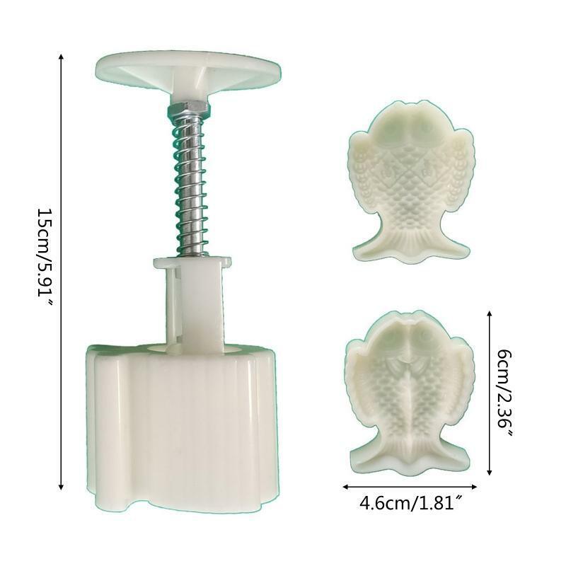 50g Moon Cake Mould Cartoon Fish Shaped DIY Baking Mould for Mid-Autumn Festival