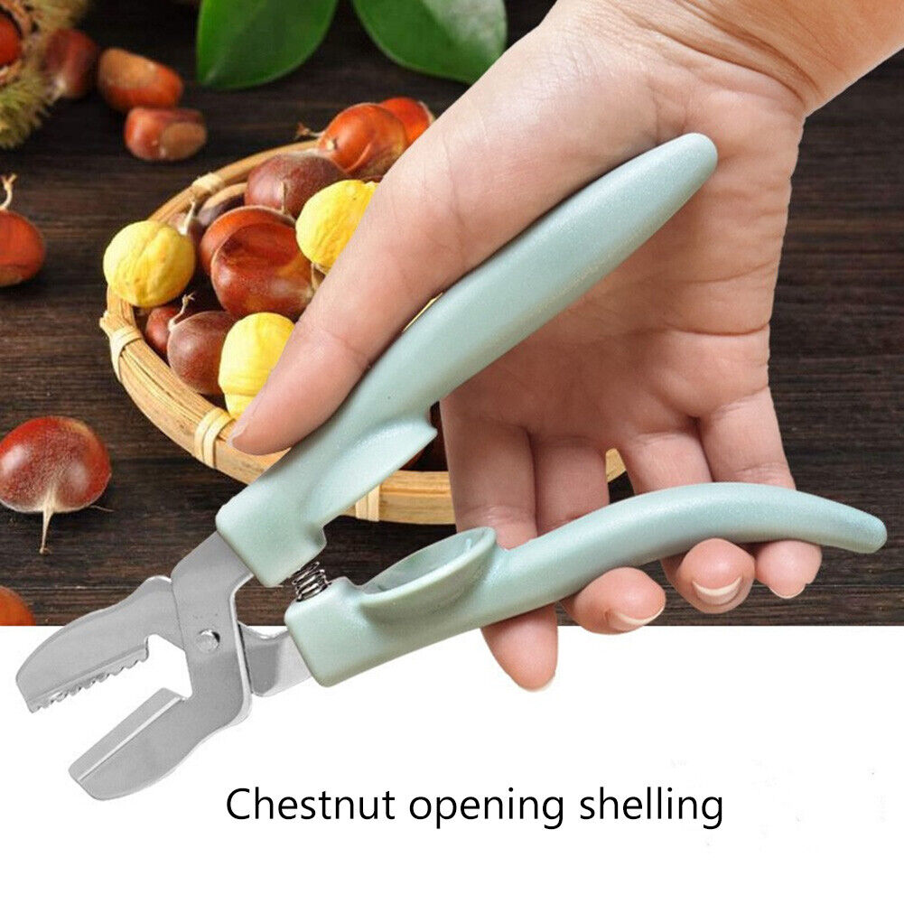 Nutcracker Chestnut Clip Metal Walnut Peeler Sheller Nut Opener Tool (Blue)