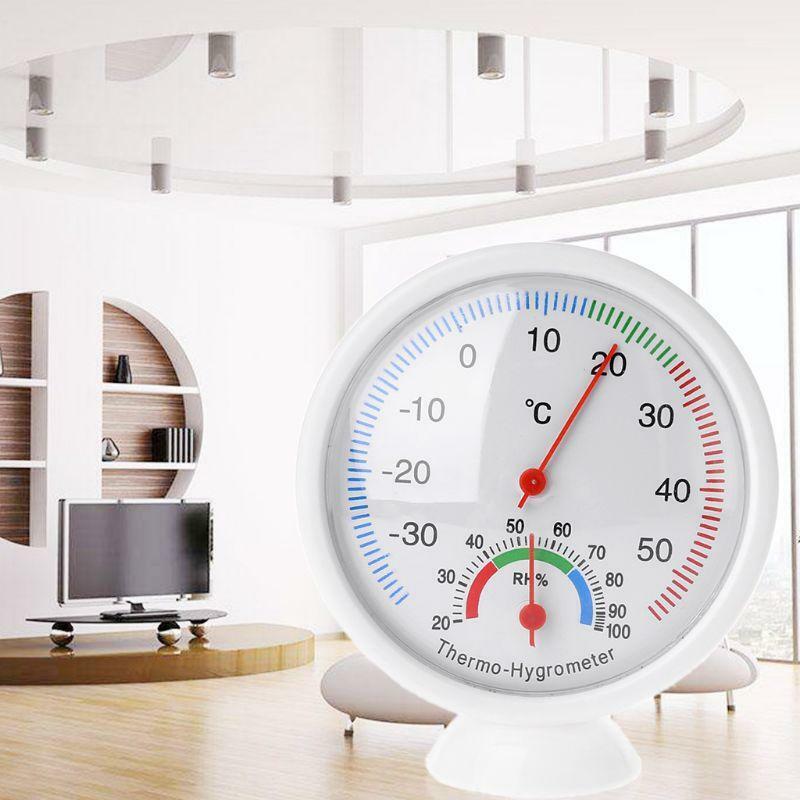 Clock-shaped Thermometer Humidity Meter Temperature Hygrometer Indoor Outdoor