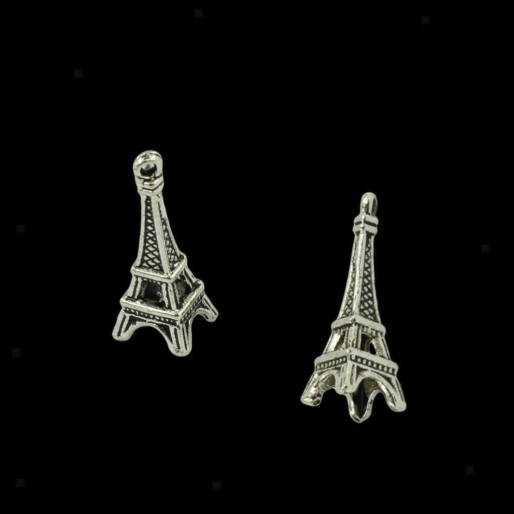 30Pcs    Tower Pendant Charms Necklace Jewelry Findings