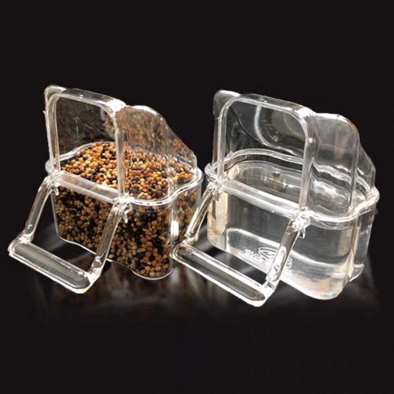 Parrot Bird Transparent Plastic Food Cup Bowl Company Clean Water Silo Waterer