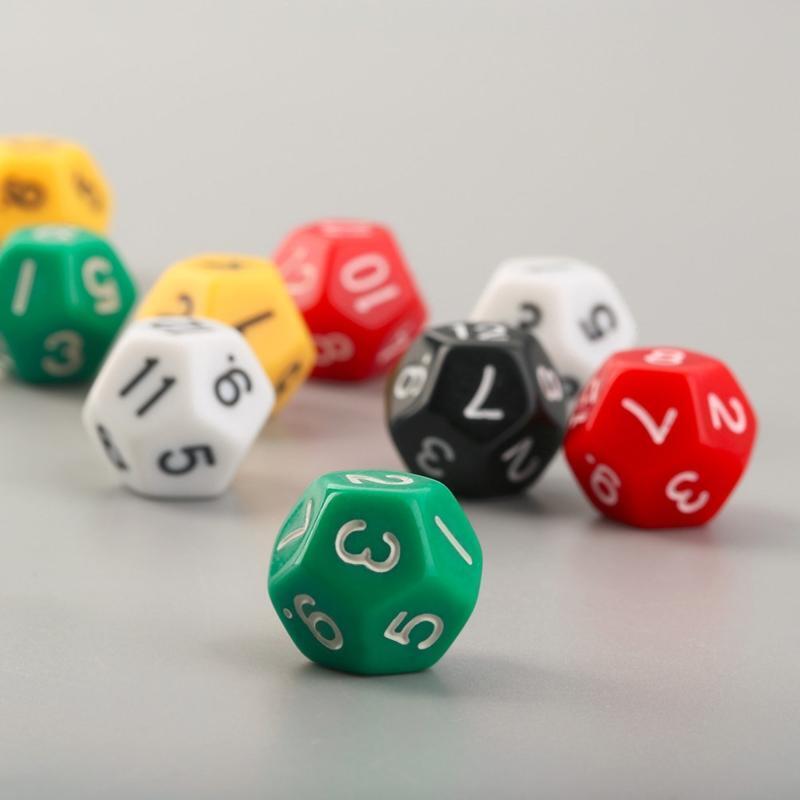 10x D12 Colors Sculpture Polyhedral Dices for Club Party Family Board Game Props