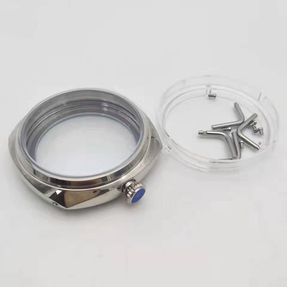 45mm Hand-Winding Polished Watch Case Replace for ETA 6497/6498 Watch Movement