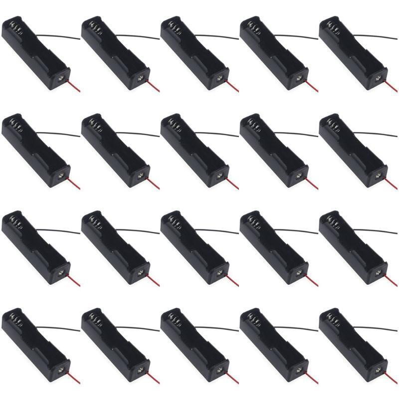 20Pcs Black Plastic 18650 Battery Case Holder Battery Storage Box Batteries