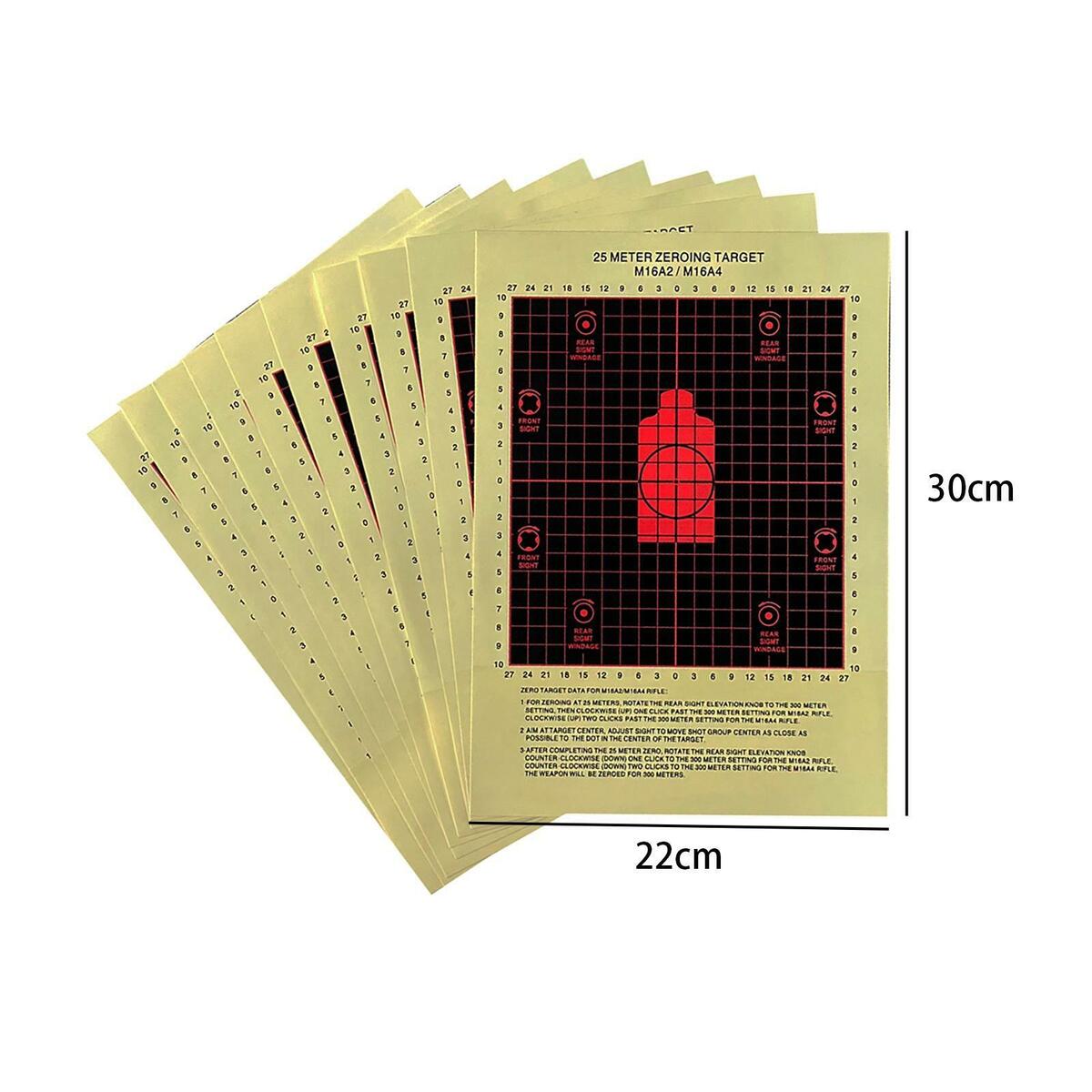 10 Pieces 25Meter Zeroing Targets   Hunting Accessories