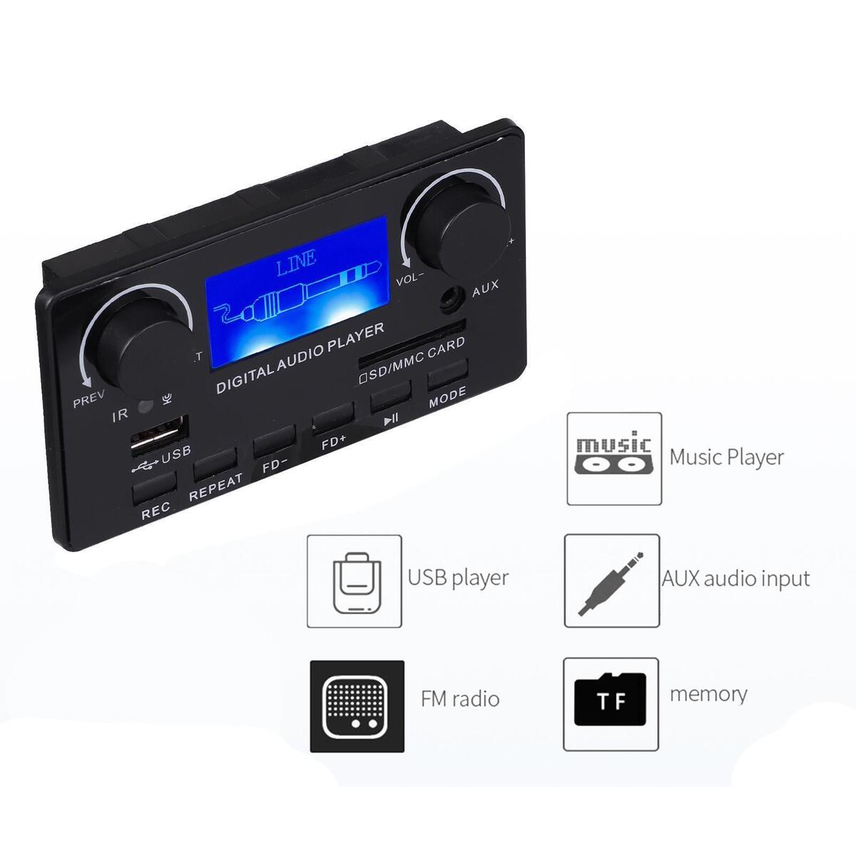 MP3 Player Decoding Board Module Auto MP3 WMA WAV AP blueteeth Decoding