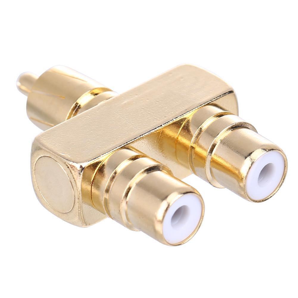 RCA AV Audio Video Splitter Adapter 1 Male to 2 Female Converter Connector