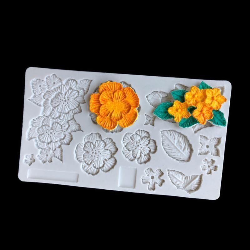 Mini Flowers & Leaves Mold Cake Decor Mold for Making Candy Candle Handmade Soap