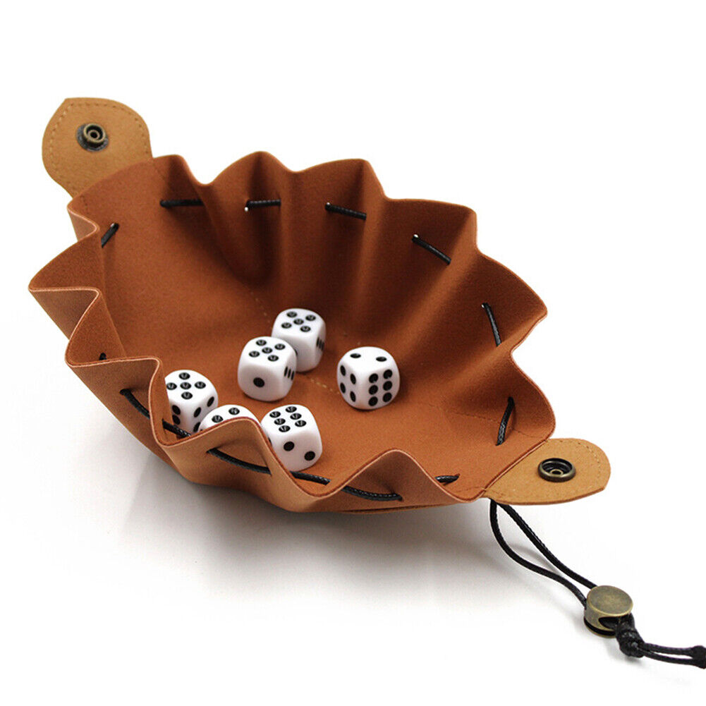 PU Leather Dice Bag Pouch with Drawstring Coin Purse DND Dice Storage Bags