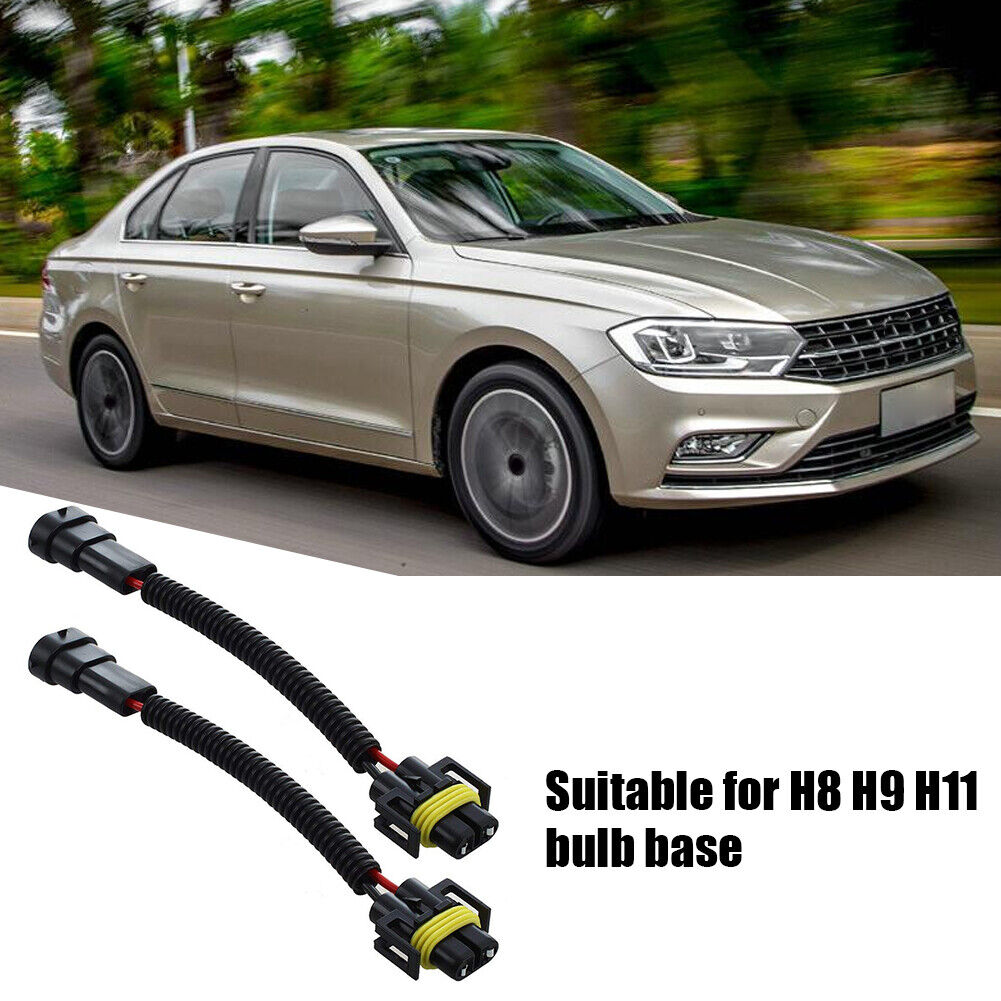 2pcs H11 H9 H8 Extension Cable Wiring Harness for Car Headlights Fog Lights