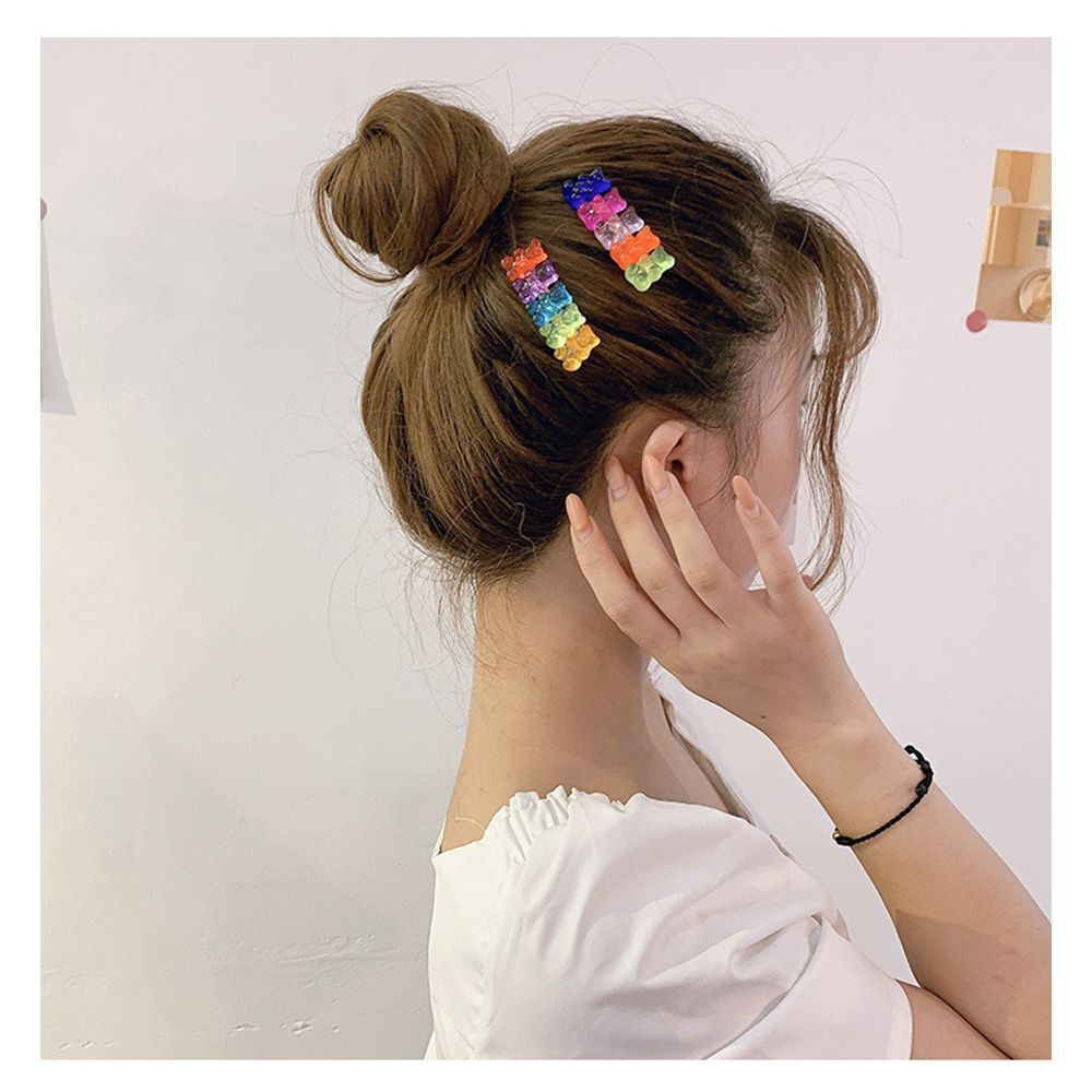 Gummy Headwear Barrette Jelly Bear Hairpin Colorful Hair Clip Candy Color