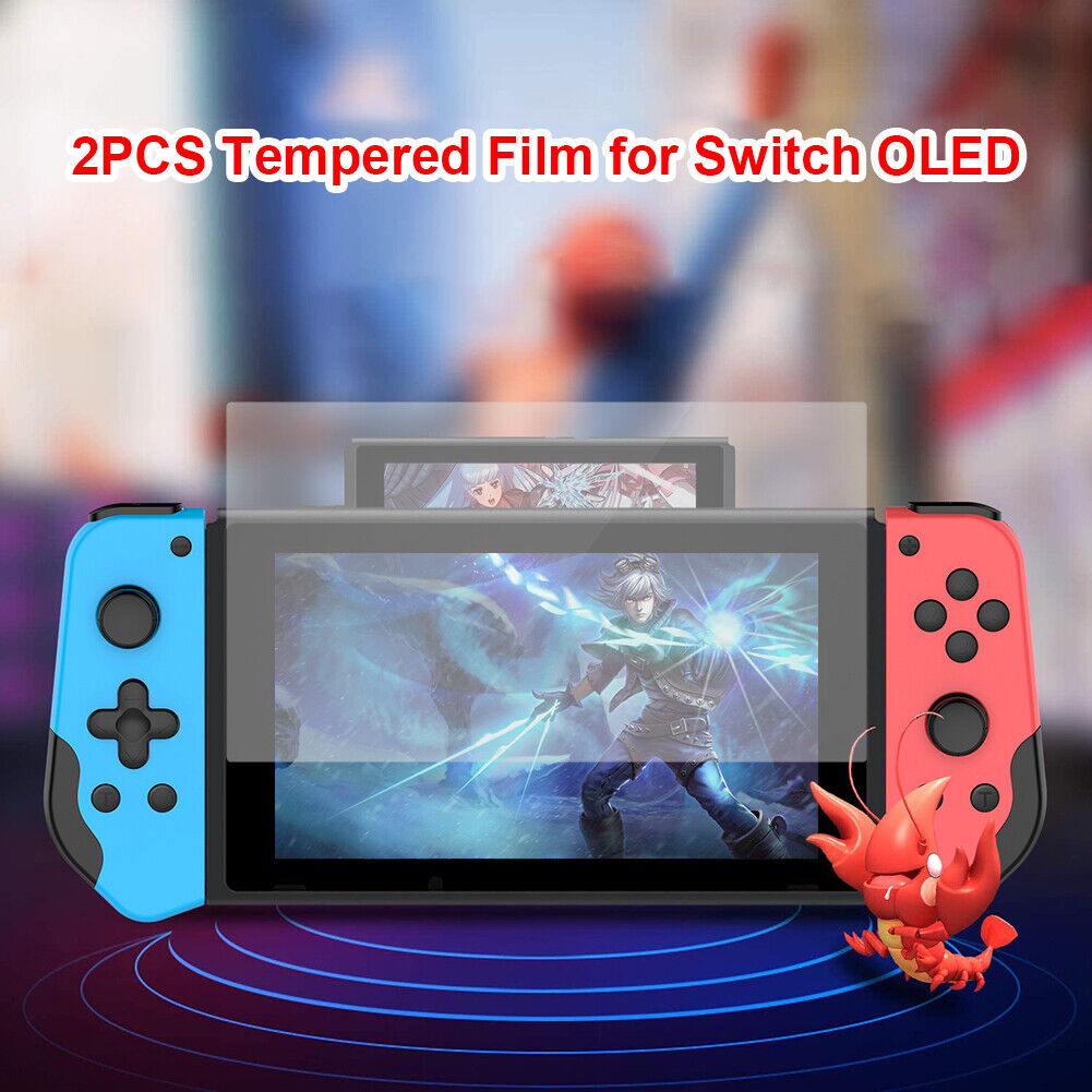 2pcs Tempered Glass for Switch OLED Console Screen Protective Film Guard