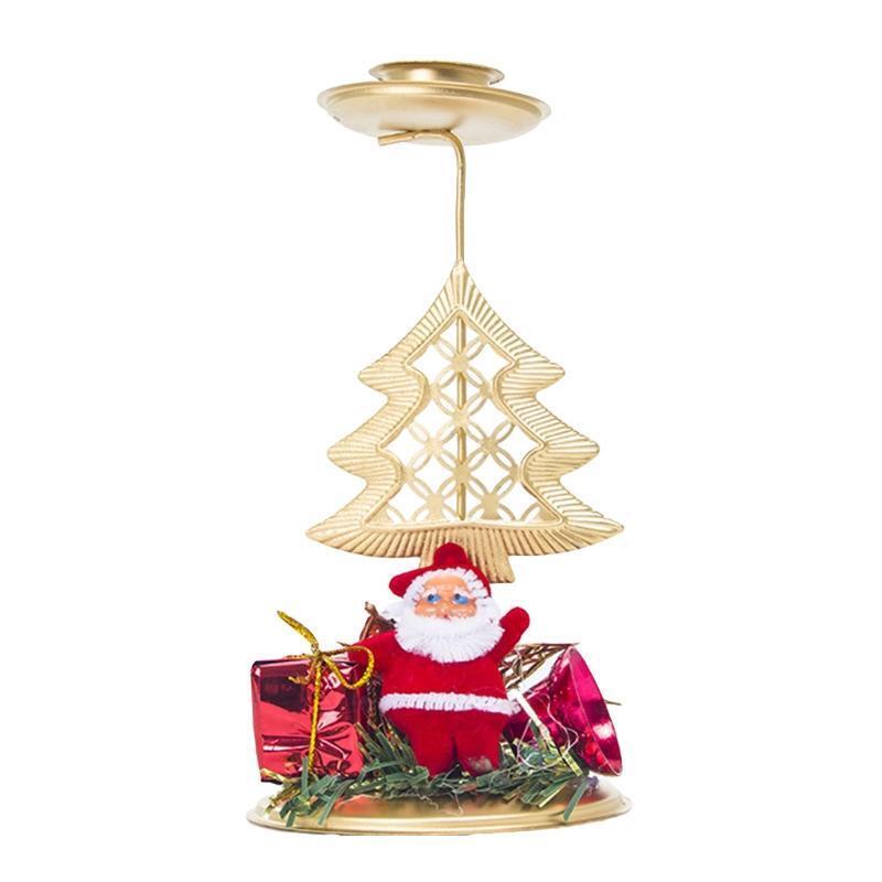 Christmas Wrought Iron Candlestick Candle Holder for Christmas Ornaments