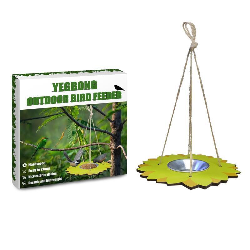 Hanging Bird Feeder Bird Bath for Garden Yard Outside Waterer Metal Food Bowl