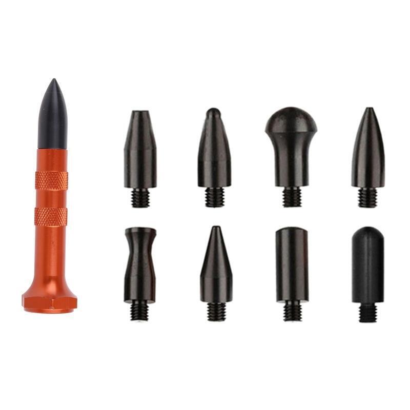 DIY Paintless Dent Repair Kit Metal Tap Down Pen with 9 Heads Tips Dent Removal