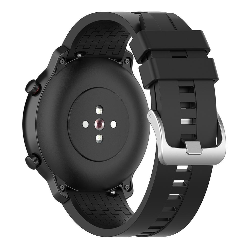 22mm Silicone Wrist Strap Band w/Buckle for Amazfit GTR 47mm (Black)