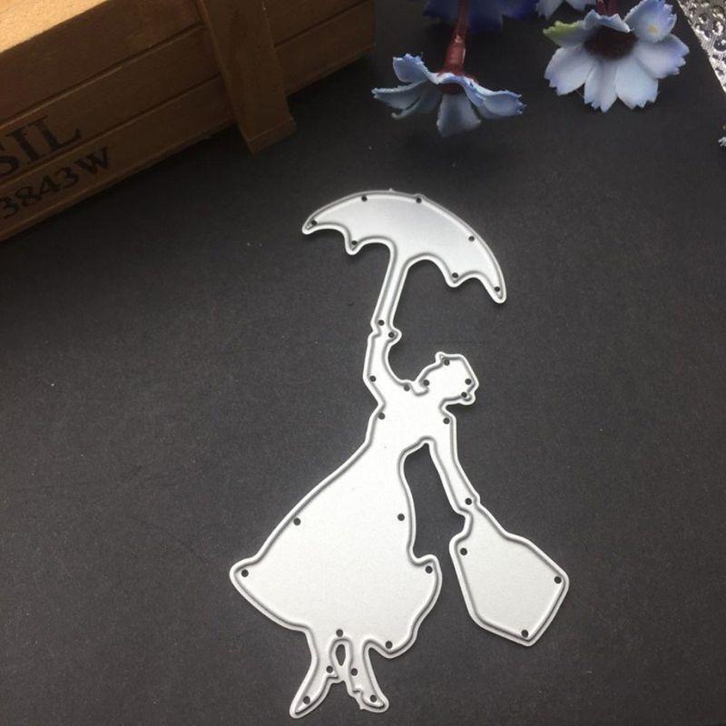 Umbrella Girl Metal Cutting Dies Stencil DIY Scrapbooking Album Stamp Paper Card