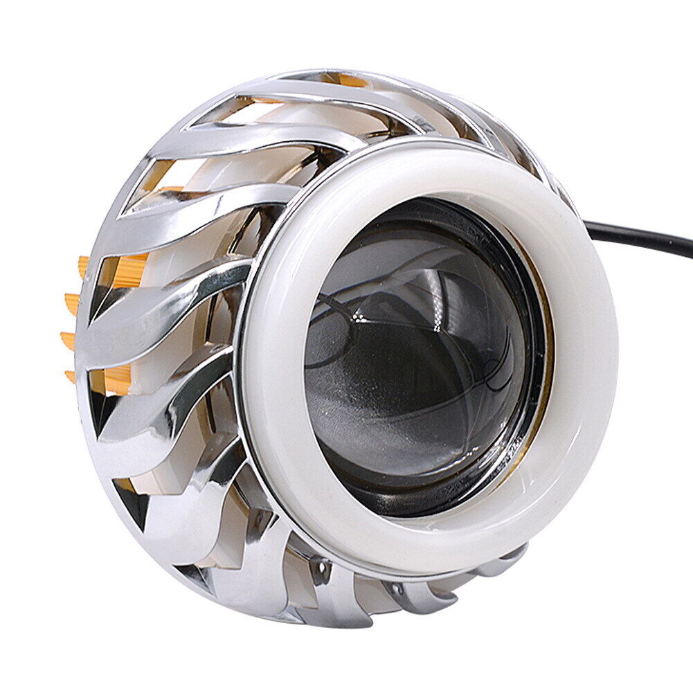 Dual Halo Motorcycle 12V-85V Projector Hi/Lo Beam LED Red Blue Halo