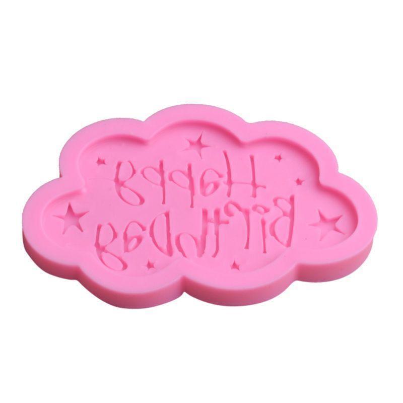 4 PCS Happy Birthday English Letters Silicone Mold Alphabet Cake Decoration