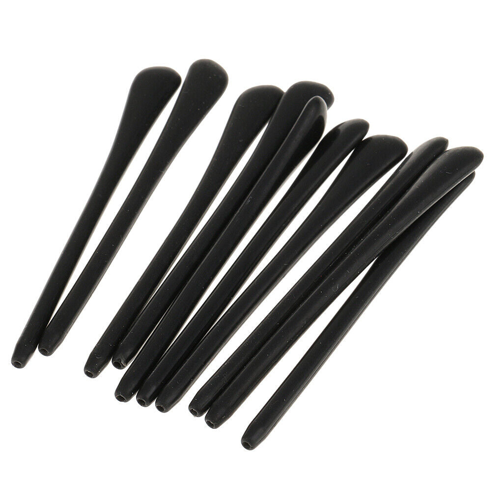 of 10 Silicone Eyeglasses End  Ear Sock Tubes Replacements Black