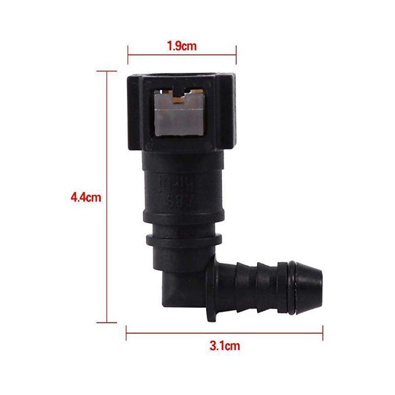 Fuel Line Rubber Nylon Coupler Motorcycle ID6 Female 7.89mm Elbow Fuel Connector