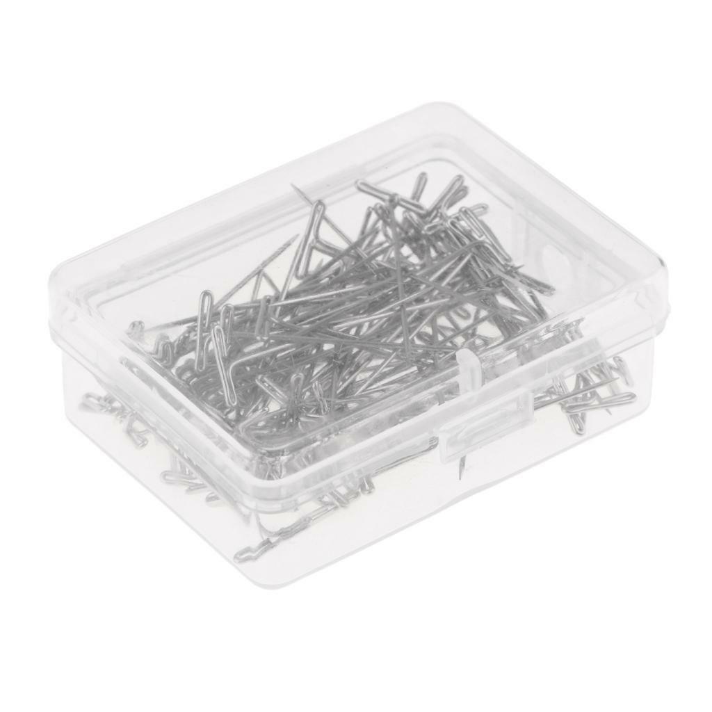 100 Pieces Stainless Steel Styling T Needle  for Fixing Wigs Dress