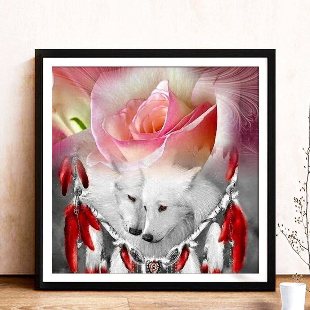 Diamond Round Drill DIY Wolf Dream Catcher Picture 5D Full Art Painting Kit