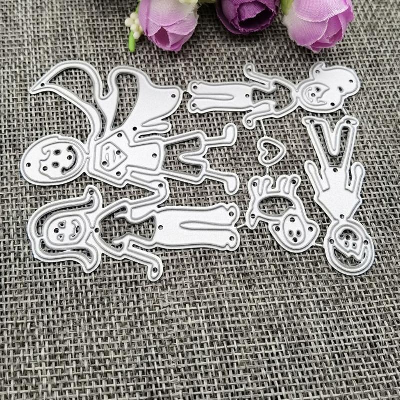 Family Dog Metal Cutting Dies Stencil DIY Scrapbooking Album Paper Card Template