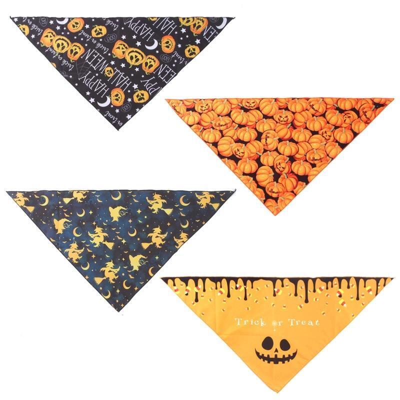 4 Pieces Dog Bandanas Soft Adjustable Triangle Bibs Kerchief Scarfs Photo Props