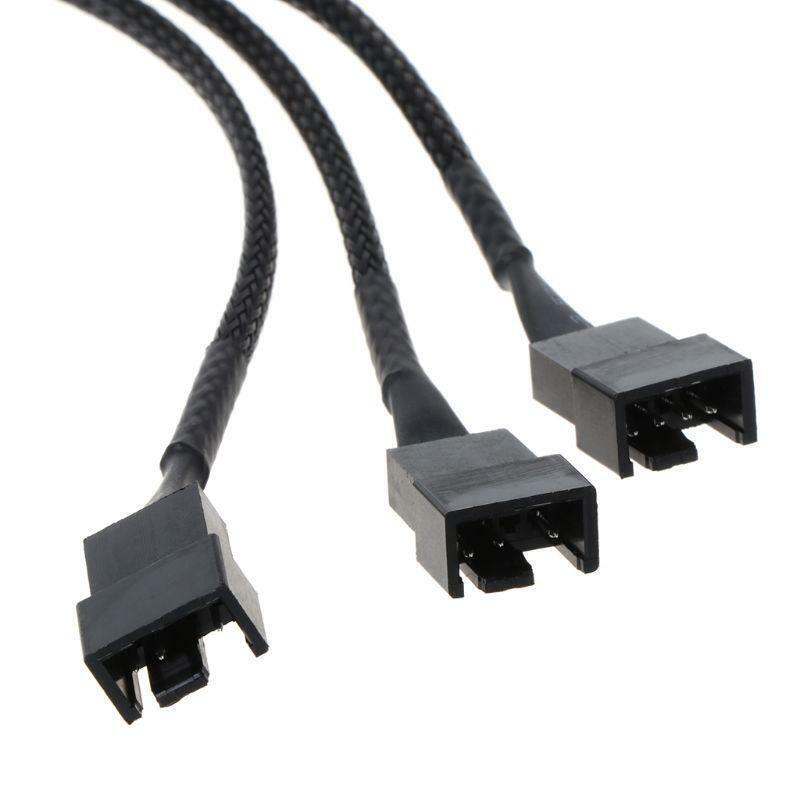 30CM 4Pin to 3 Ways Y Splitter Cable Fan 4 Pin to 3x4Pin/3Pin Extension Cable PC