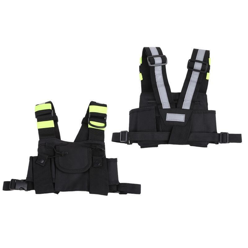 Radio Shoulder Harness Chest Rig Bag Pocket Pack Holster for Two Way Radio