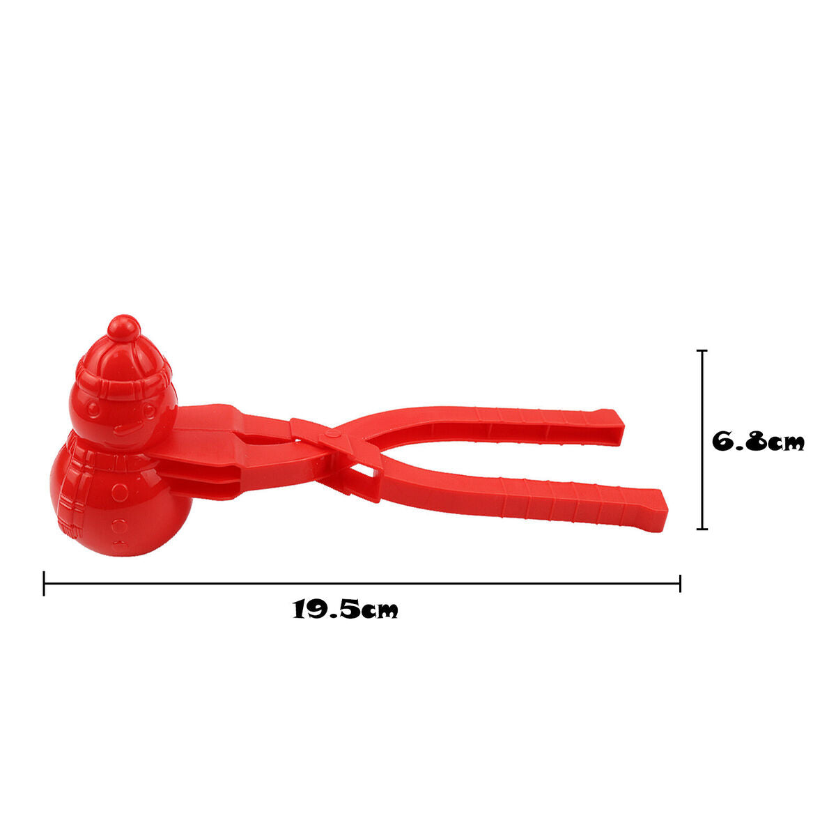 Snowball Maker Tool Snowman Shape DIY Snow Ball Tongs with Handle (Red)