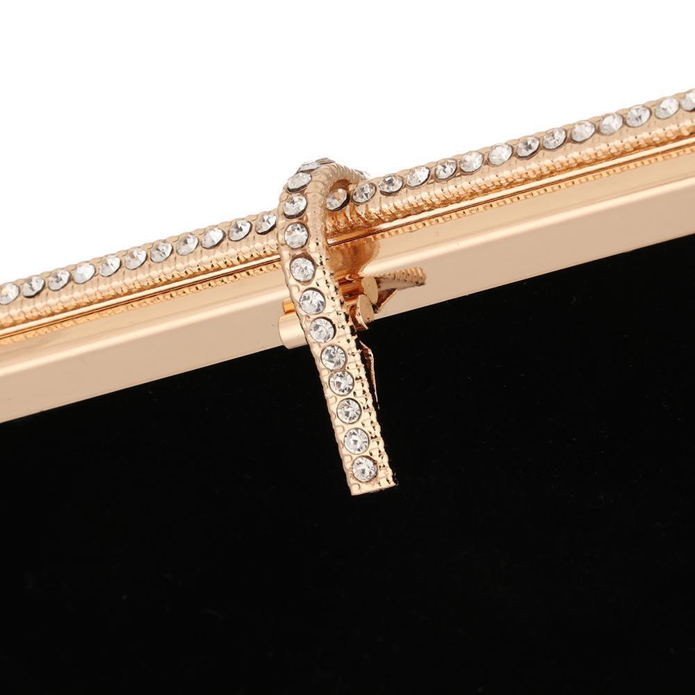 Women Banquet Party Bridal Evening Bag Velvet Diamante Clutch Bag Handbag