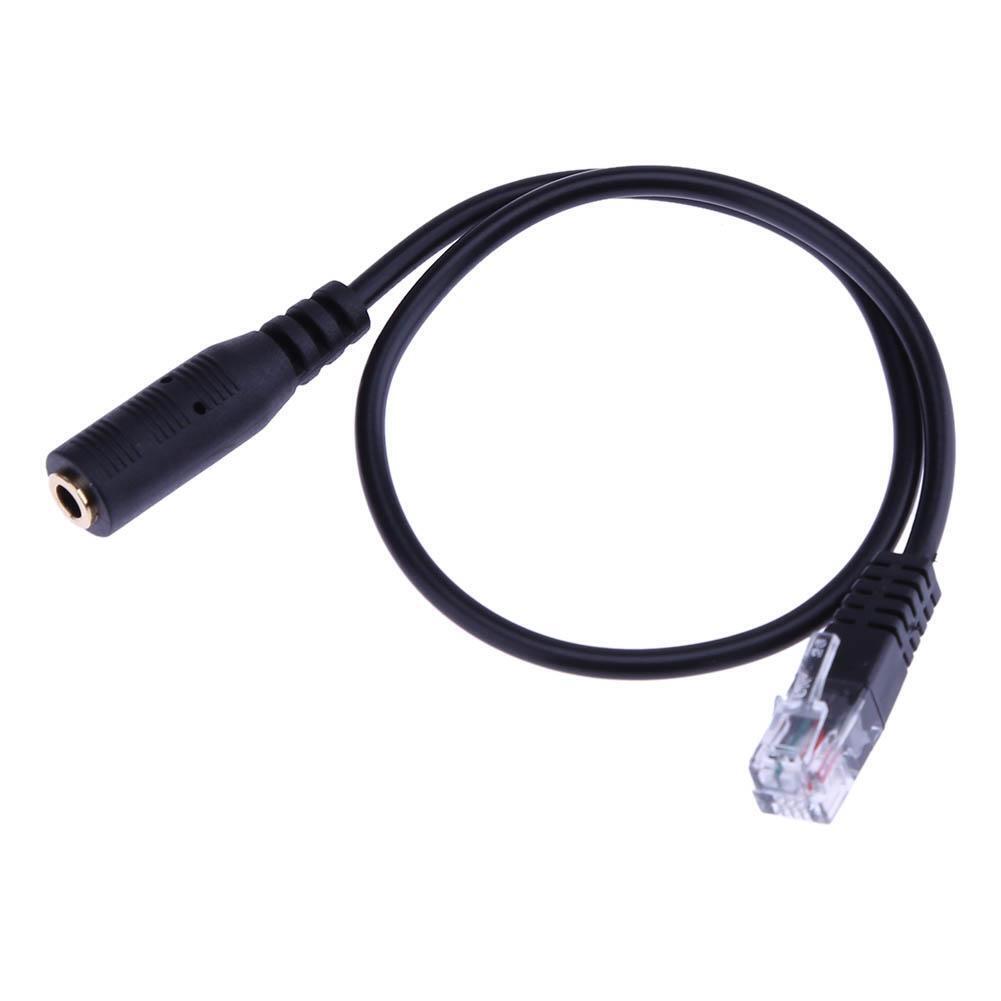 1pc 3.5mm Audio Jack Female to Male RJ9 Plug Adapter Converter Cable