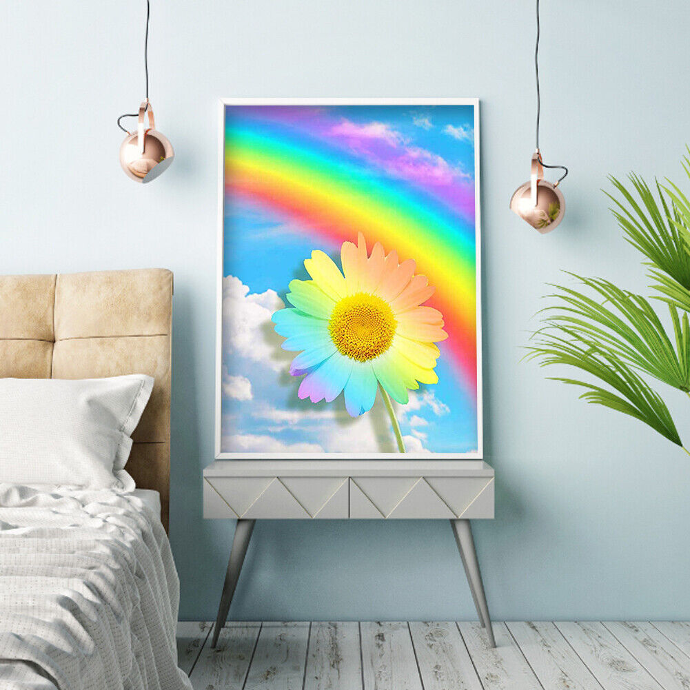 5D Diamond Painting DIY Rainbow daisy Full Round Drill Rhinestone Kit