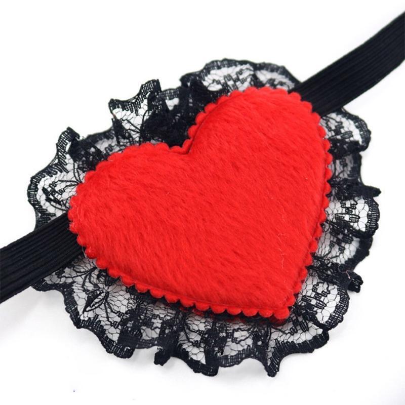 Gothic Eyepatch Red Heart Black Cross Blindfold Japanese Schoolgirl Eyeshade