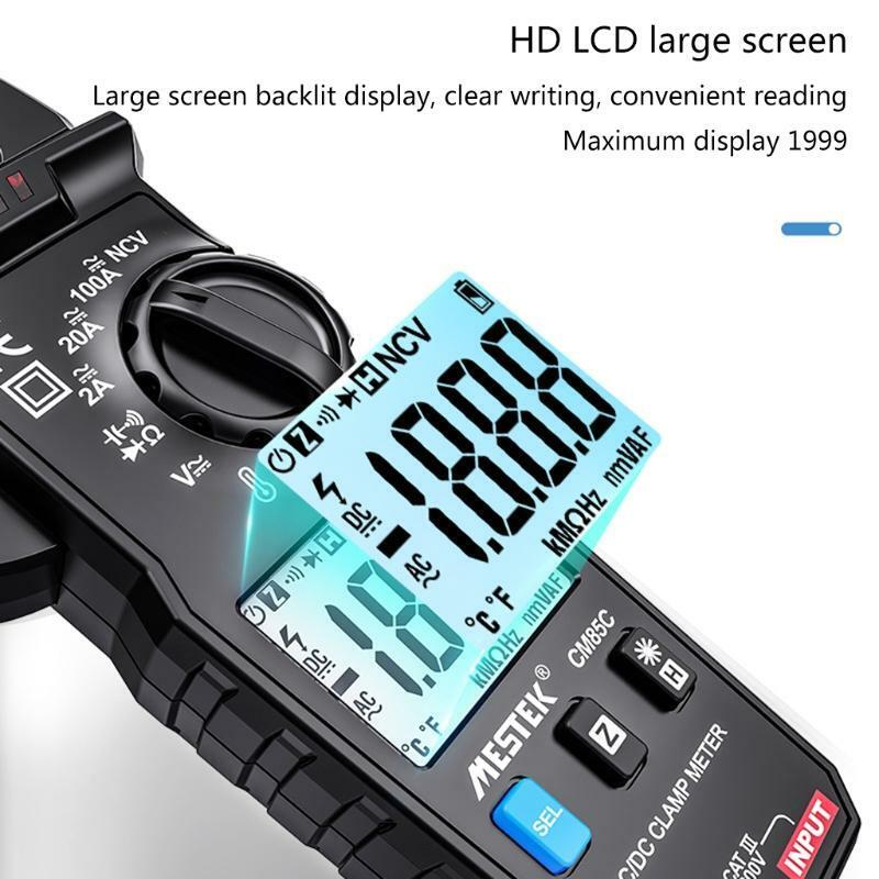 DC/AC Clamp Meter True RMS 2000 Counts NCV Measures AC/DC Voltage Current Temp