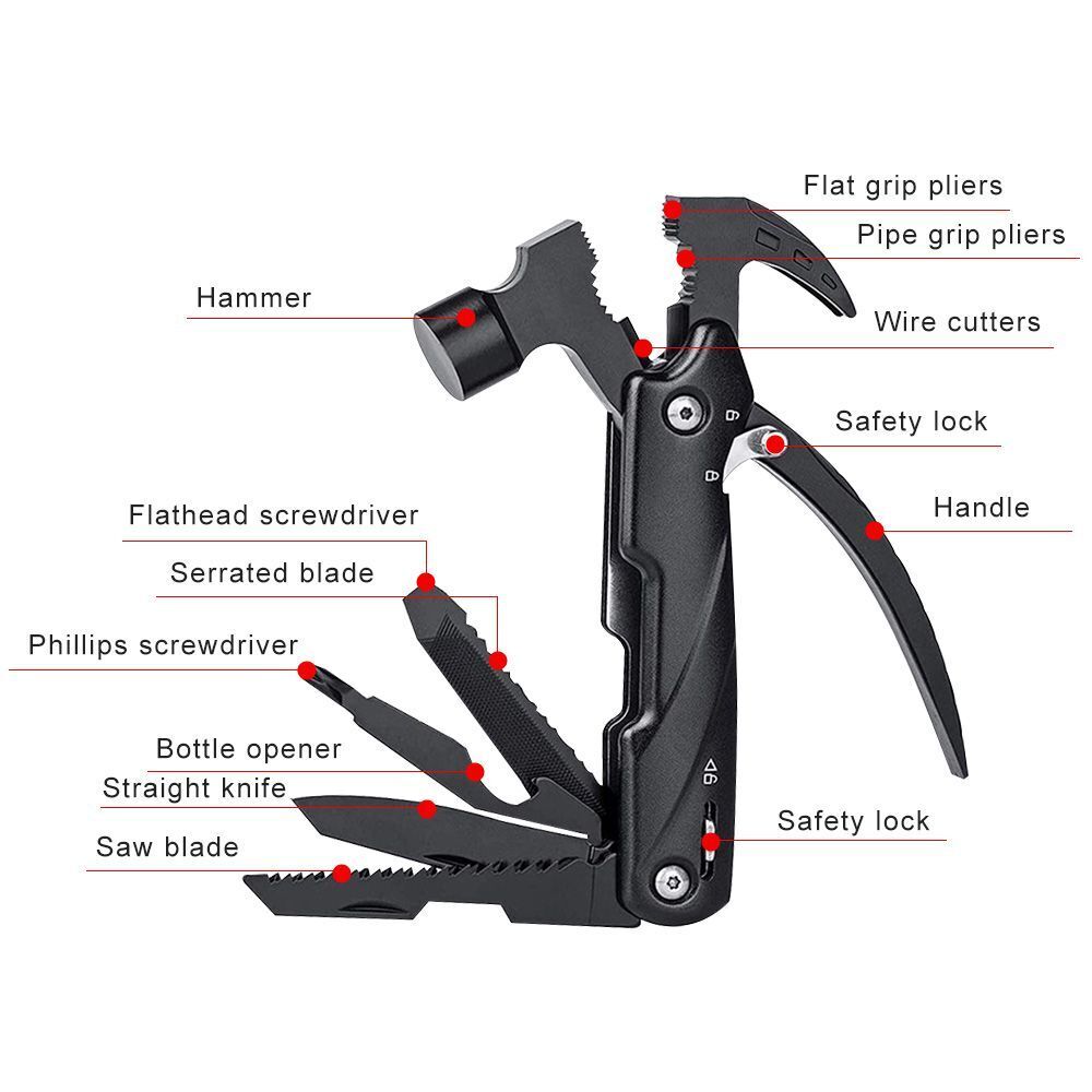Tool Outdoor Hiking Multifunctional Multitool Claw Hammer Folding Hammer Pliers